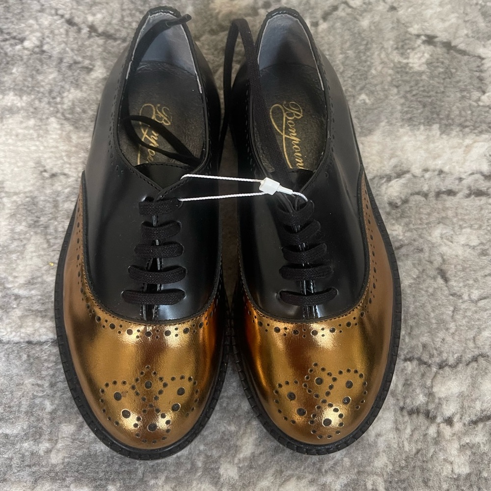 Oxford Gold and black BONPOINT brogues / Oxford shoes
